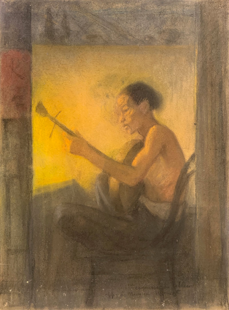 Esquisse au pastel de Simone Gouzé. Peinture chinoise, peintre chinois, peintre en chine, achat vente de peinture chinoise